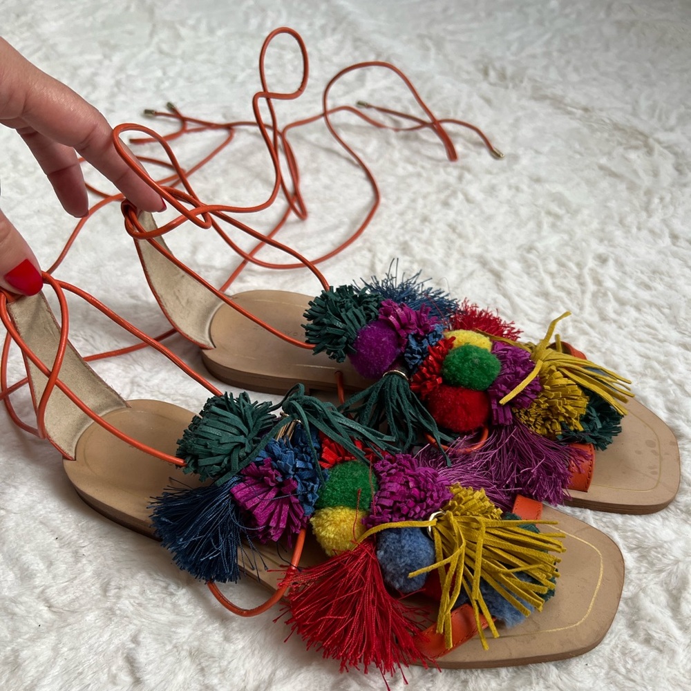 Zara pom-pom sandals - Picture 3 of 10